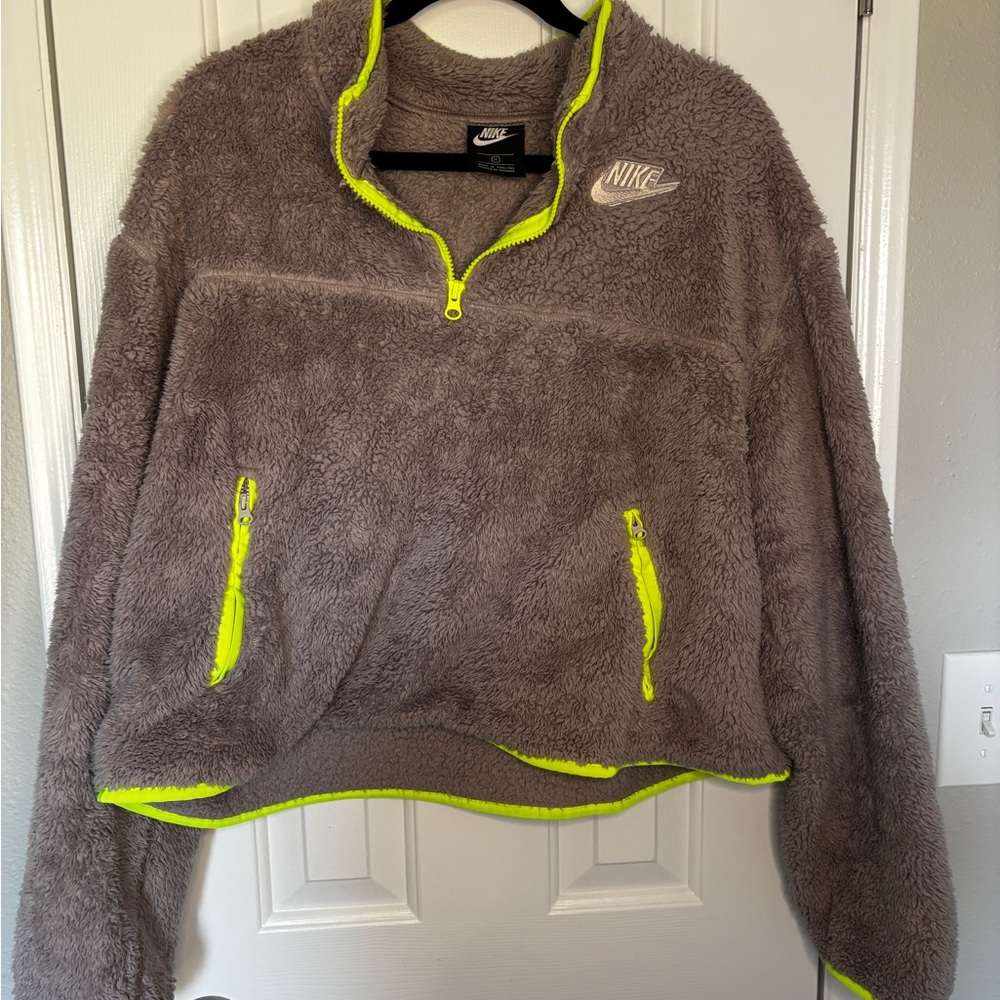 Nike Gray Fleece with Neon Yellow Trim